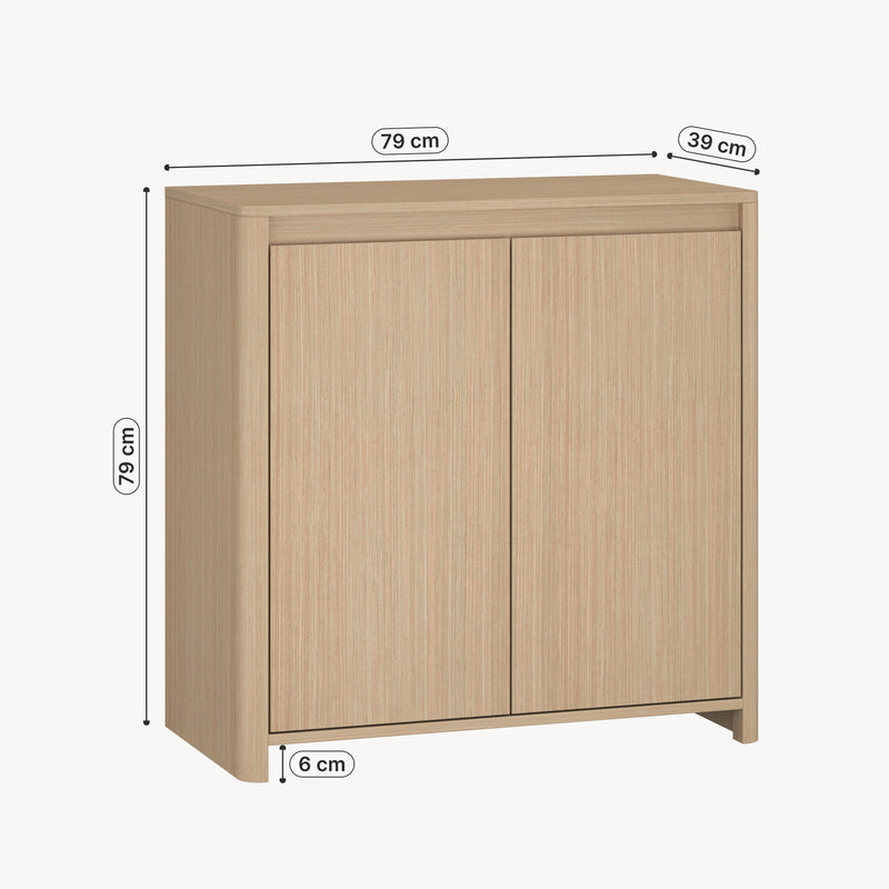 Schizzo in scala Credenza Takranmaa in Effetto Rovere [en.casa] 