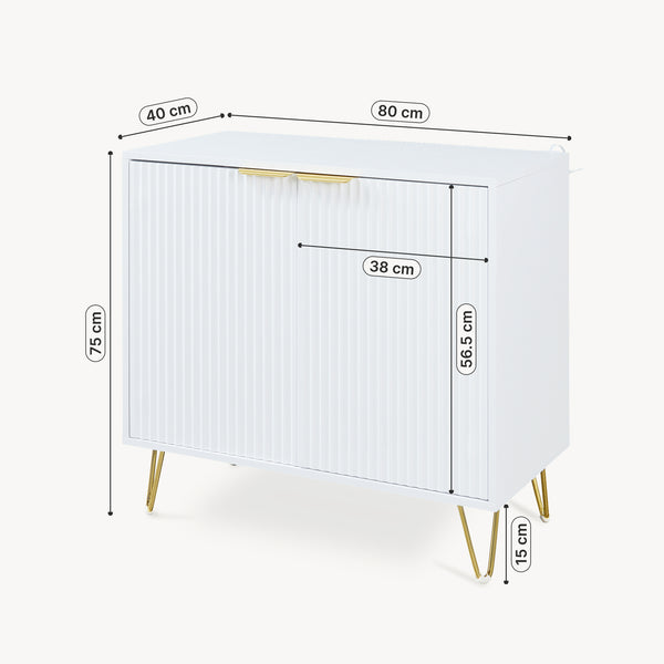 Credenza Multiuso Trondi Mobile Contenitore a 2 Ante 75 x 80 x 40 cm [en.casa]