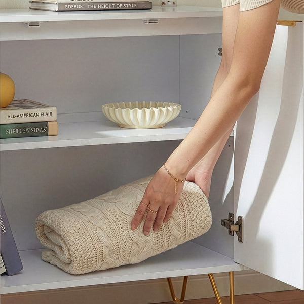 Credenza Multiuso Trondi Mobile Contenitore a 2 Ante 75 x 80 x 40 cm [en.casa]