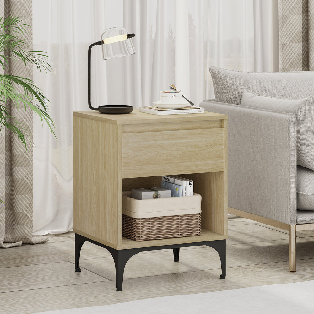 Tavolino Laterale Kistiandi Comodino con Cassetto 62 x 46 x 40 cm [en.casa]