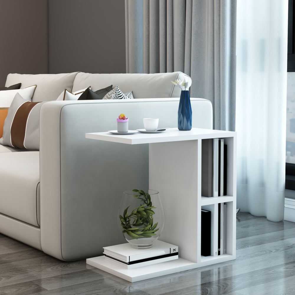 Tavolino Ravnsborg 50x50x30 cm bianco [en.casa] - premiumXL
