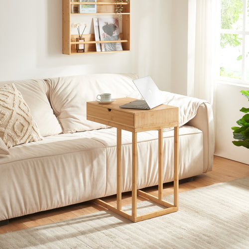 Tavolino per laptop Kåfjord con cassetto bambù [en.casa] - premiumXL