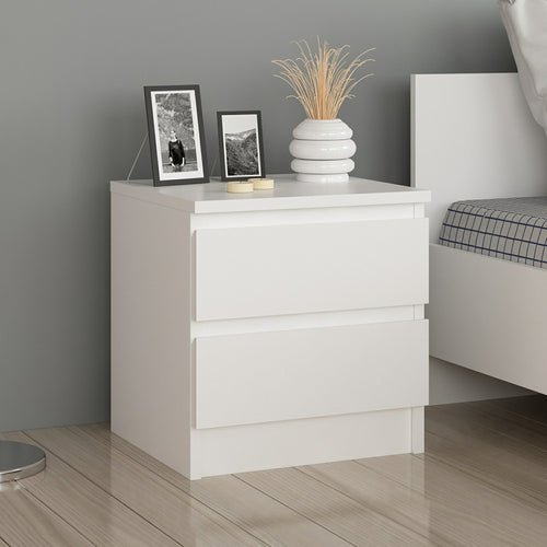 Comodino Fuglebjerg 42x40x37 cm bianco [en.casa] - premiumXL