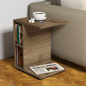 Tavolino Brørup 57,5 x 45 x 35 cm con 2 ripiani e ruote in vari colori [en.casa]