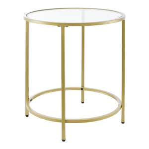 Tavolino da Caffè/da Divano di Forma Rotonda - Altezza 55 cm - Tavolino Basso da Salotto/Soggiorno con Piano in Vetro Ø50 cm e Telaio in Metallo - Vari Colori