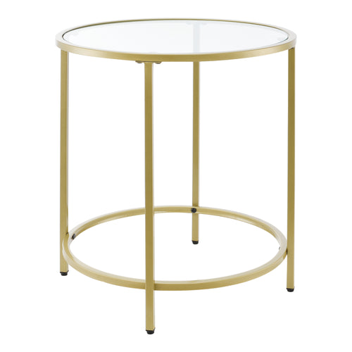 Tavolino da Caffè/da Divano di Forma Rotonda - Altezza 55 cm - Tavolino Basso da Salotto/Soggiorno con Piano in Vetro Ø50 cm e Telaio in Metallo - Vari Colori