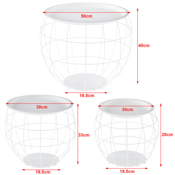 Set da 3 tavolini Neman in metallo in varie dimensioni e colori en.casa