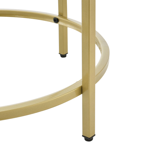 Tavolino da Caffè/da Divano di Forma Rotonda - Altezza 55 cm - Tavolino Basso da Salotto/Soggiorno con Piano in Vetro Ø50 cm e Telaio in Metallo - Vari Colori