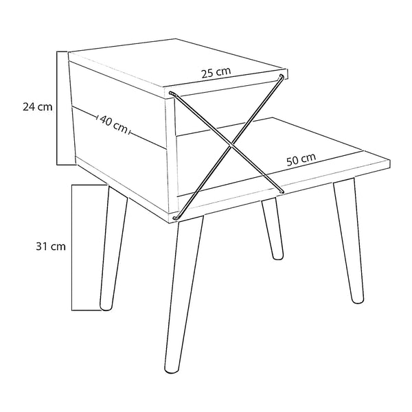 Tavolino laterale Bergen 50x40x55cm in vari colori [en.casa]