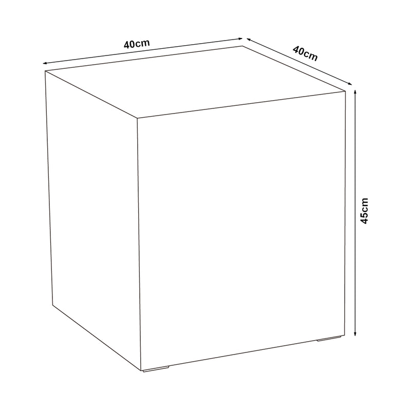 Schizzo in scala Tavolino Ellelu a Forma di Cubo 45 x 40 x 40 cm [en.casa]