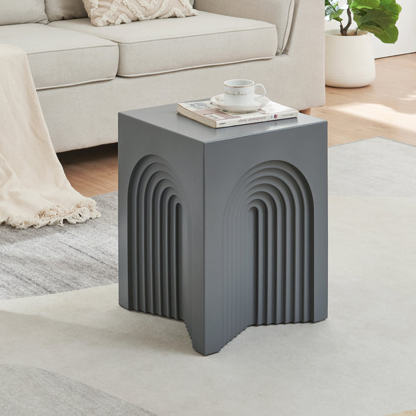 Tavolino Cubo Elverumn con Design Arcuato [en.casa]