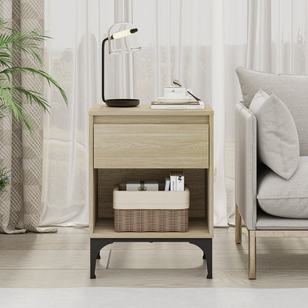 Tavolino Laterale Kistiandi Comodino con Cassetto 62 x 46 x 40 cm [en.casa]