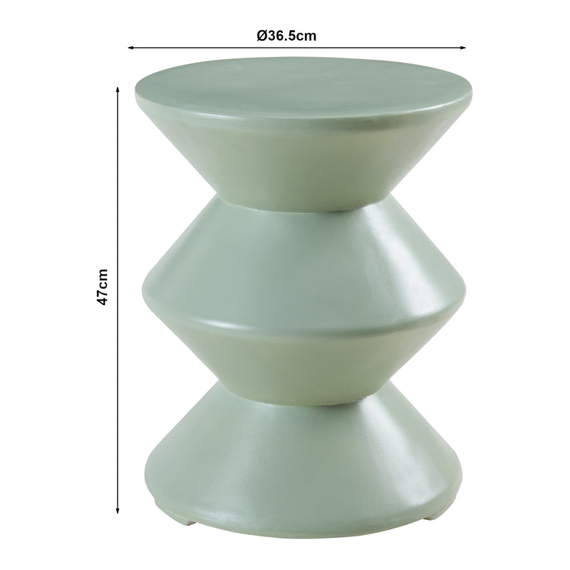 Schizzo in scala Tavolino Rotondo Kyppeslo in Calcestruzzo Leggero 47xØ37 cm [en.casa] 