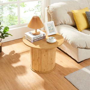 Tavolino laterale Ledepid Natur [en.casa]