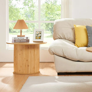 Tavolino laterale Ledepid Natur [en.casa]