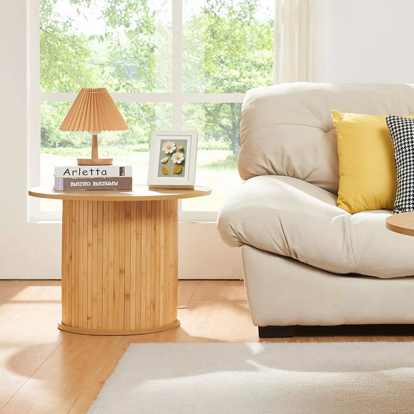 Tavolino laterale Ledepid Natur [en.casa]