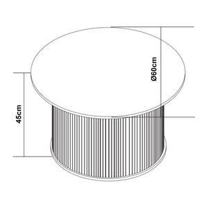Tavolino laterale Ledepid Natur [en.casa]
