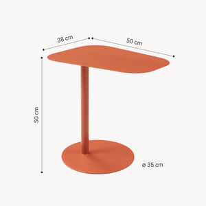 Tavolino Laterale Nastätten in Metallo con Piano di Appoggio Trapezoidale - [en.casa]