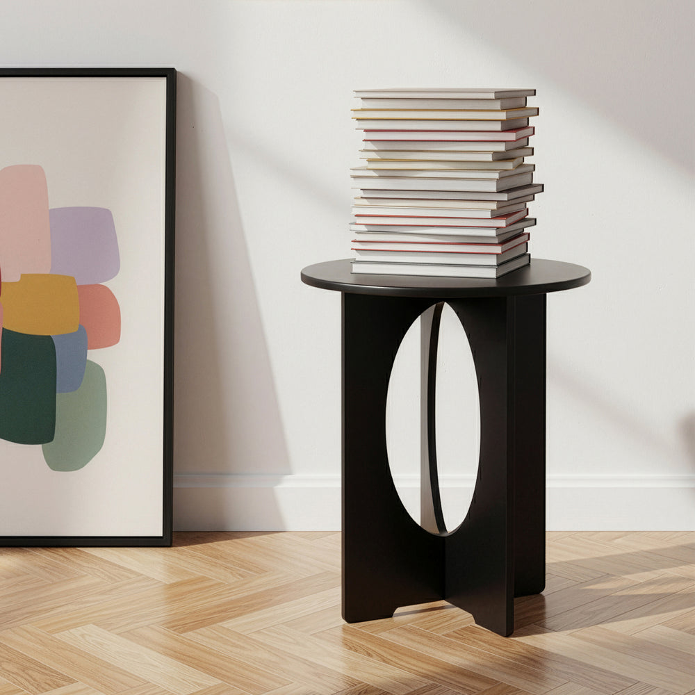 Tavolino Laterale Podeldsvin con Piano Rotondo 49 x Ø40 cm [en.casa]