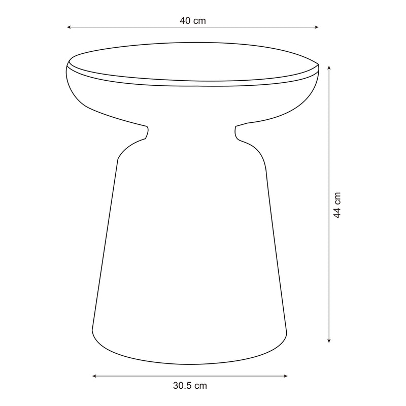 Schizzo in scala Tavolino da Caffè Posio Piano Rotondo e Base a Campanello 44 x Ø40 cm [en.casa] 