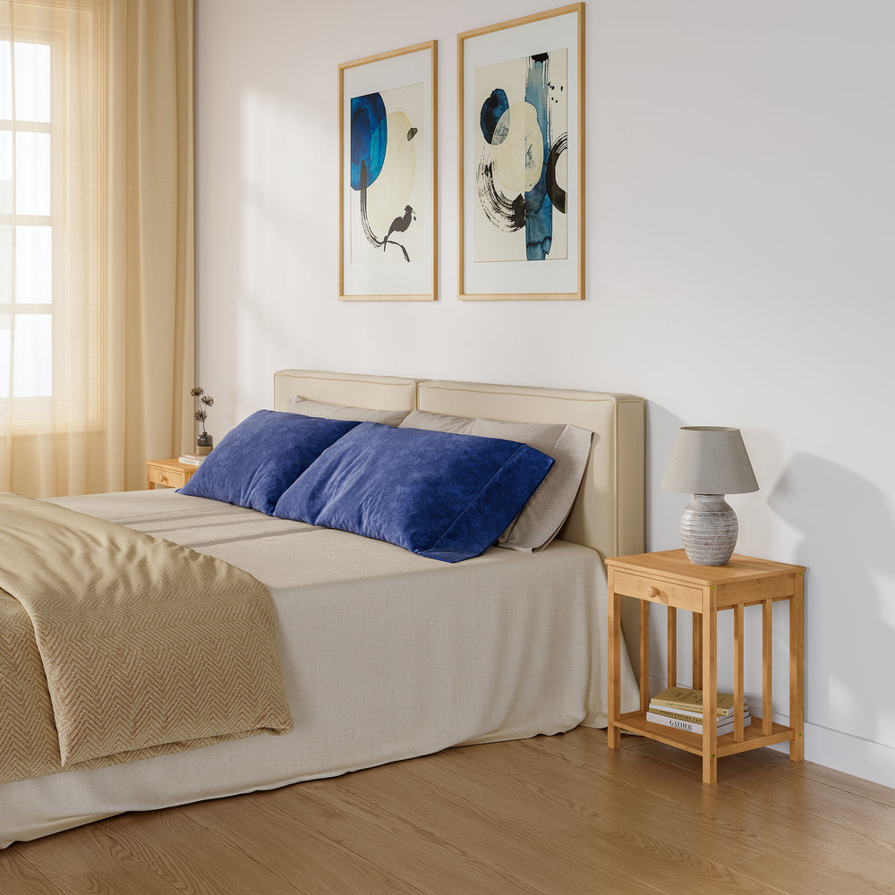 Comodino Ranua Tavolino con Cassetto in Bambù [en.casa]