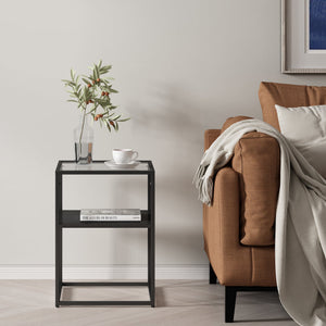 Tavolino da Divano Solund Piano Tavolo in Vetro 55 x 40 x 40 cm Acciaio - Vari Colori [en.casa] 