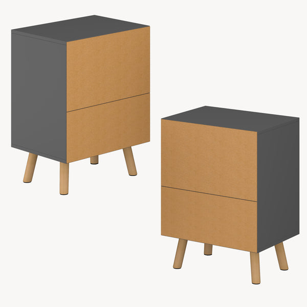 Set di 2 Comodini Sundsvall con Cassetto e Scomparto [en.casa] 