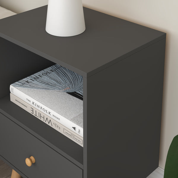 Set di 2 Comodini Sundsvall con Cassetto e Scomparto [en.casa] 