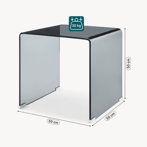 Tavolino da Salotto Varlofrek in Vetro 50 x 50 x 50 cm [en.casa]