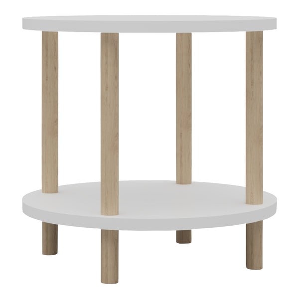 Tavolino Rotondo VES con 2 Piani di Appoggio [en.casa] 