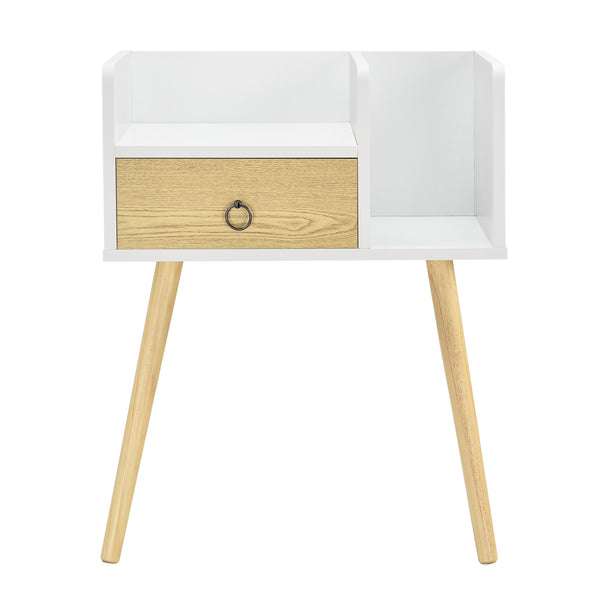 Comodino Gibbston con Cassetto e 2 Scomparti Aperti 64x50x36 cm [en.casa]