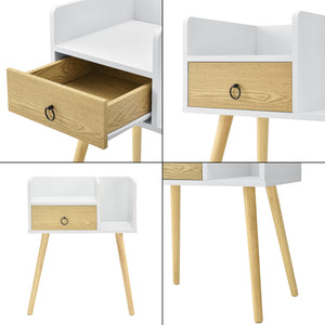 Comodino Gibbston con Cassetto e 2 Scomparti Aperti 64x50x36 cm [en.casa]