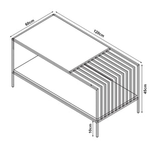 Tavolino da salotto Pärghos 120x60x45 cm [en.casa]