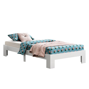 Struttura Letto in Legno di Pino 90/100/120/140/160/180 x 200 cm con Rete a Doghe Letto Singolo / Francese / Matrimoniale in Design Minimal - Vari Colori