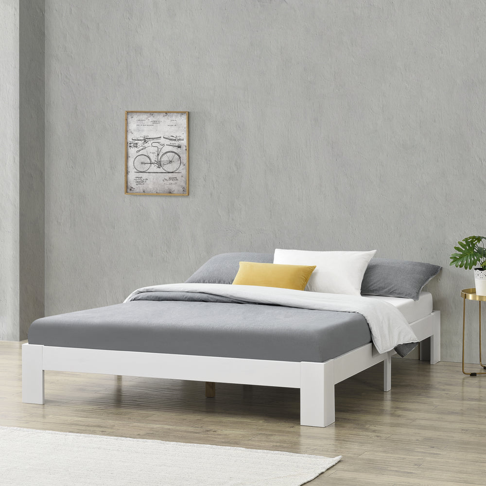 Struttura Letto in Legno di Pino 90/100/120/140/160/180 x 200 cm con Rete a Doghe Letto Singolo / Francese / Matrimoniale in Design Minimal - Vari Colori