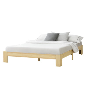 Struttura Letto in Legno di Pino 90/100/120/140/160/180 x 200 cm con Rete a Doghe Letto Singolo / Francese / Matrimoniale in Design Minimal - Vari Colori