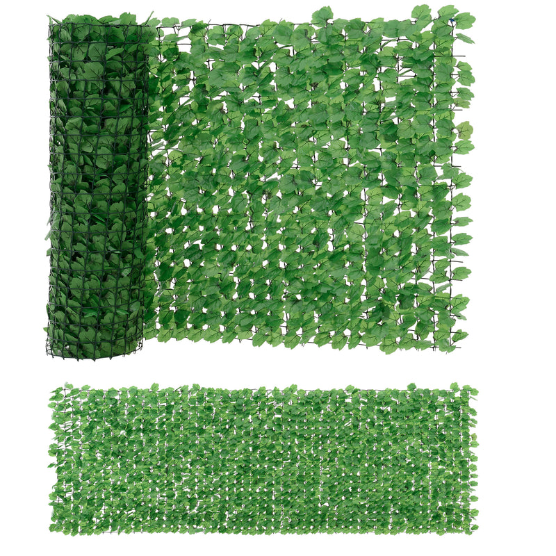 Schizzo in scala Siepe Artificiale Efeu con Foglie Sintetiche per Recinto Balcone Ringhiera Tappetino Verde [neu.haus]