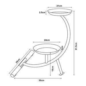 Stand Portapiante Aalten  con 2 Piani Portavasi [en.casa] 
