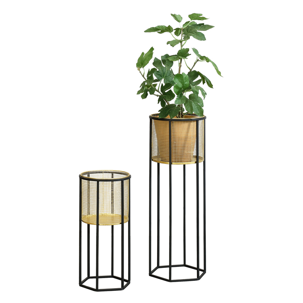 Portavaso Malgedem 2 pz. Nero-Oro en.casa