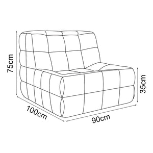 Poltrona Bassa Imbottita Koskyvn Senza Braccioli 75 x 90 x 100 cm [en.casa]
