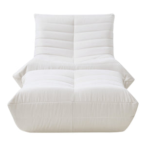 Set Kodsø di Poltrona Bassa e Pouf Poggiapiedi Imbottiti [en.casa]