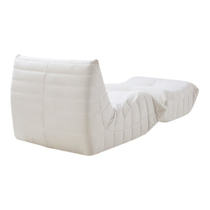 Set Kodsø di Poltrona Bassa e Pouf Poggiapiedi Imbottiti [en.casa]