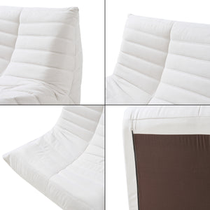 Set Kodsø di Poltrona Bassa e Pouf Poggiapiedi Imbottiti [en.casa]