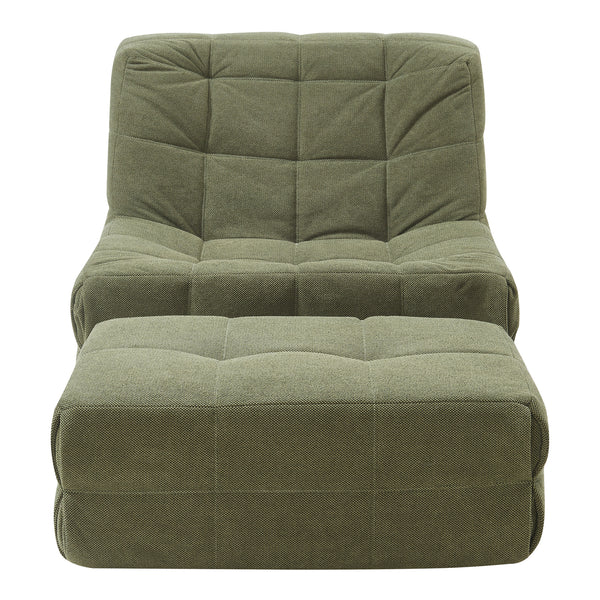 Set Koskyvn di Poltrona Bassa e Pouf Poggiapiedi Imbottiti [en.casa]