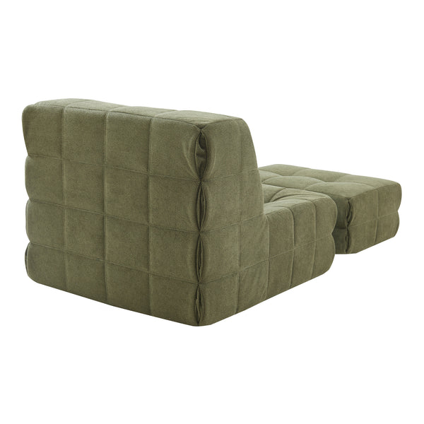 Set Koskyvn di Poltrona Bassa e Pouf Poggiapiedi Imbottiti [en.casa]