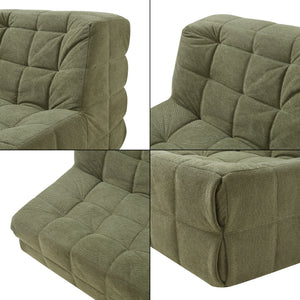 Set Koskyvn di Poltrona Bassa e Pouf Poggiapiedi Imbottiti [en.casa]