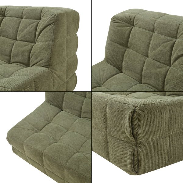 Set Koskyvn di Poltrona Bassa e Pouf Poggiapiedi Imbottiti [en.casa]