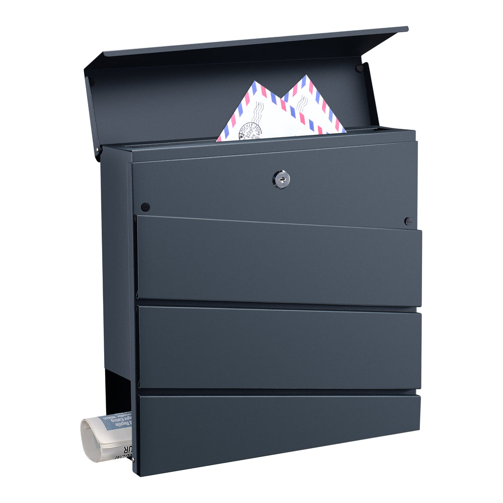 Cassetta postale Achtrup 37x37x11cm Acciaio Antracite [en.casa]