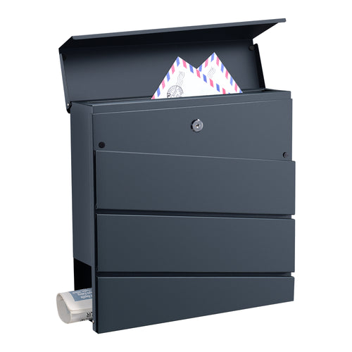 Cassetta postale Achtrup 37x37x11cm Acciaio Antracite [en.casa]