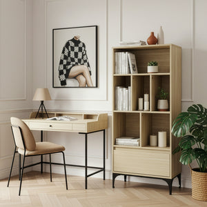 Libreria Kistiandi con 6 Vani Aperti e Cassetto 137 x 60 x 35 cm [en.casa]